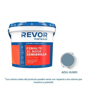 Esmalte Al Agua Semibrillo Pintamax 1 Gl Azul Humo Revor